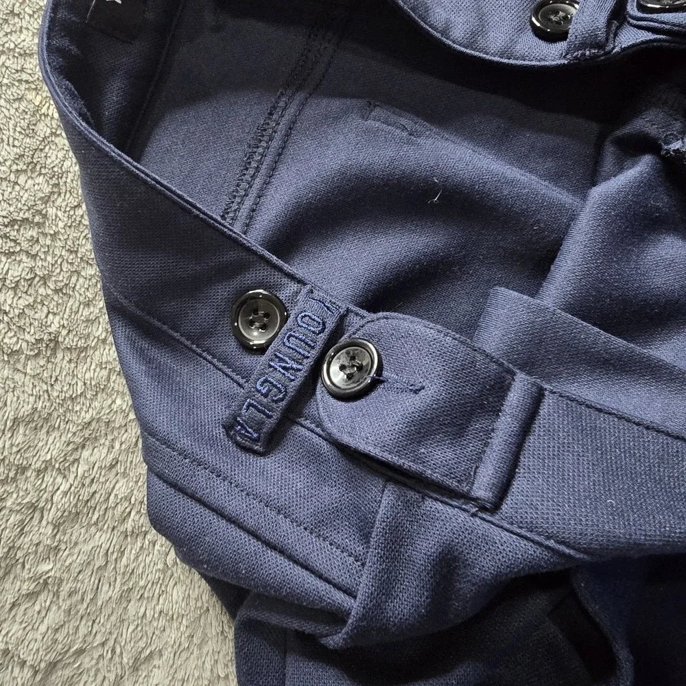 YoungLA Pants Mens 32X32 (32X28) Navy Blue Dapper Dress Athletic Stretch #614